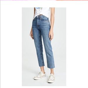 RE/DONE Jeans Hi Rise Stove Pipe Size 27 -like new
